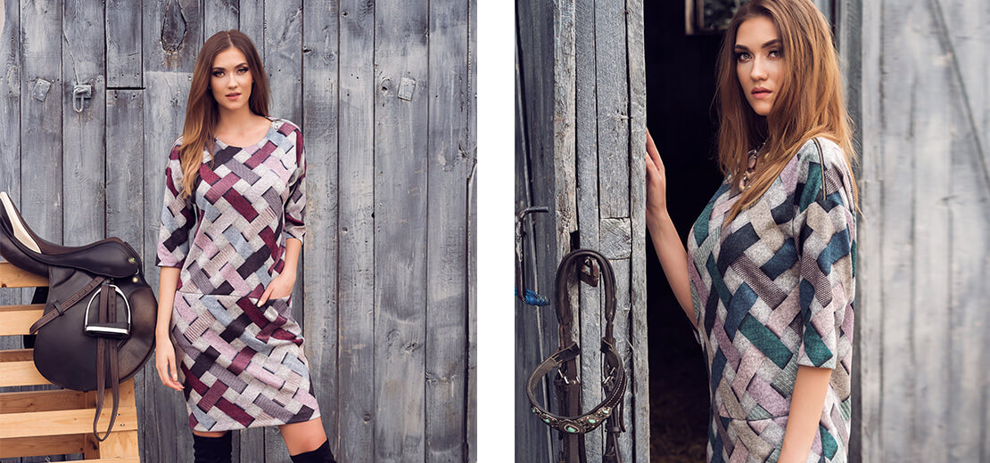 modna sukienka krata 2018